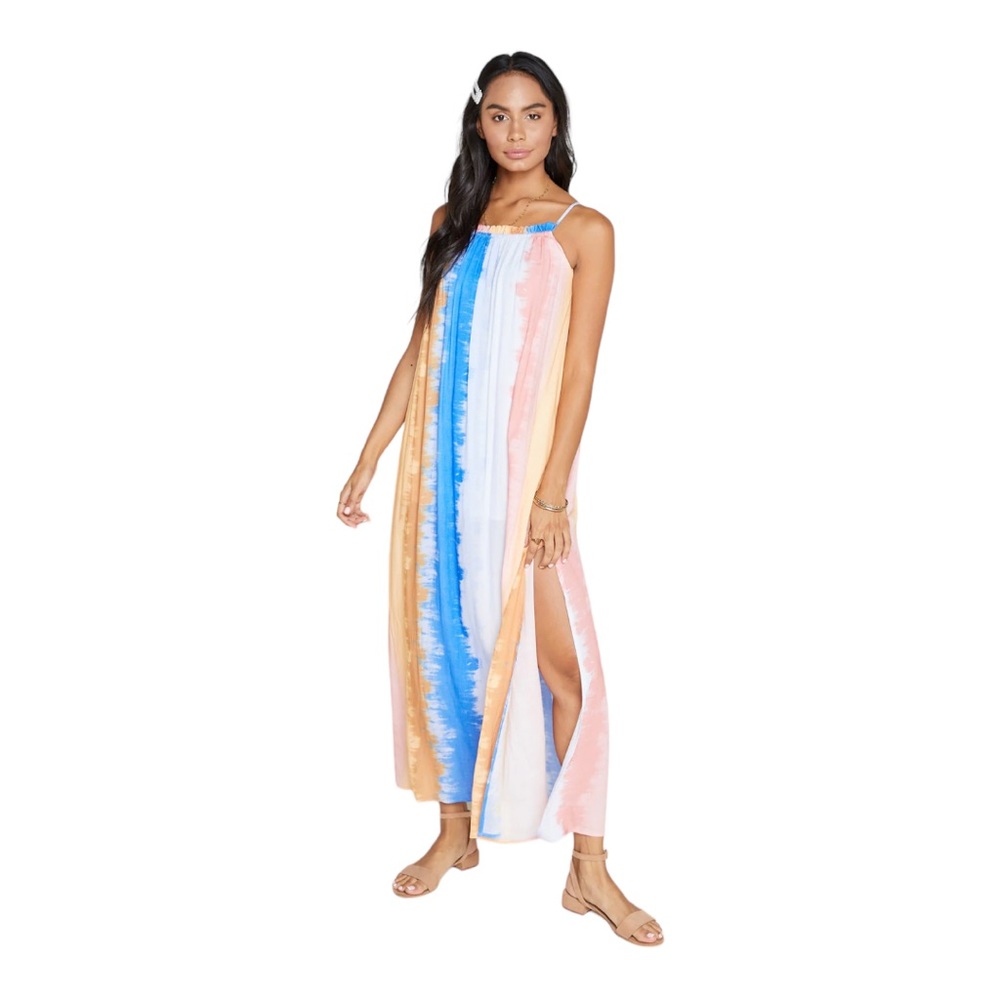 Sadie & Sage maxi dress NEW lined adjustable tie neck beach vacation